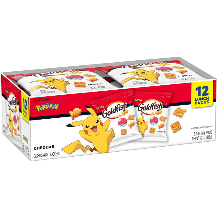 Goldfish® Pokémon Cheddar Baked Snack Crackers, 12 count box, 1 oz, bag - Left Angle Image