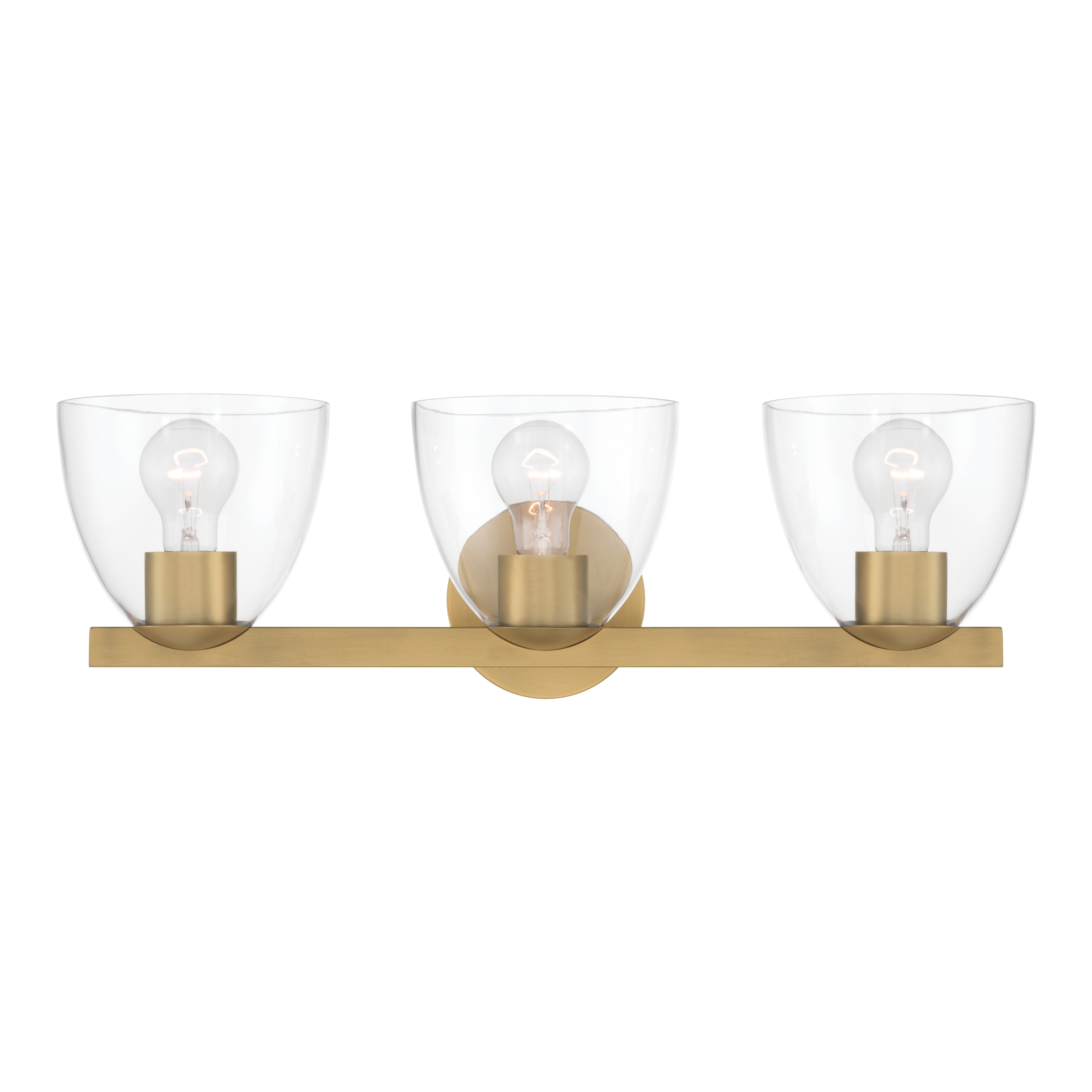3-Light Vanity - Legacy Brass with Clear Glass - alternate view