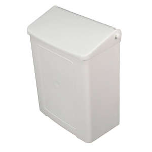 Impact, Plastic Bottom Drop Sanitary Napkin Receptacle, White