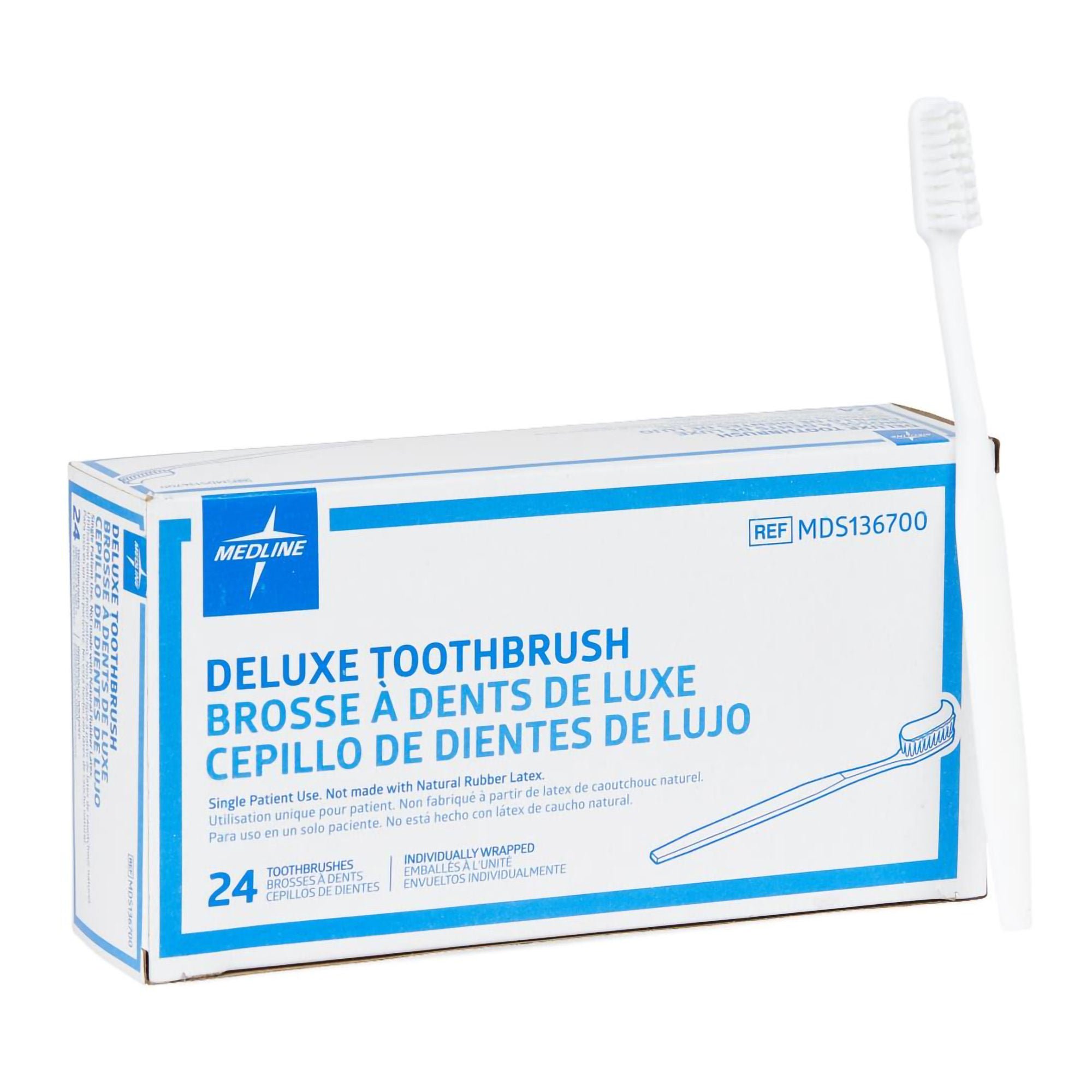 Medline TOOTHBRUSH, DELUXE IND WRAPPEDWHT (144/GR)