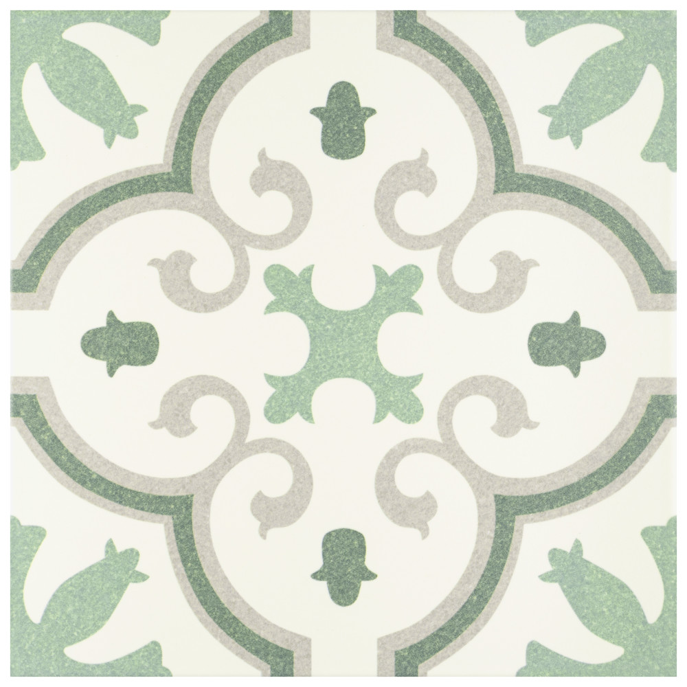 Monteca Green 9-3/4 in. x 9-3/4 in. Porcelain Floor and Wall Tile