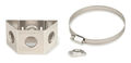Three-way Stand-off Adapter for 3–4 in round members Stainless Steel