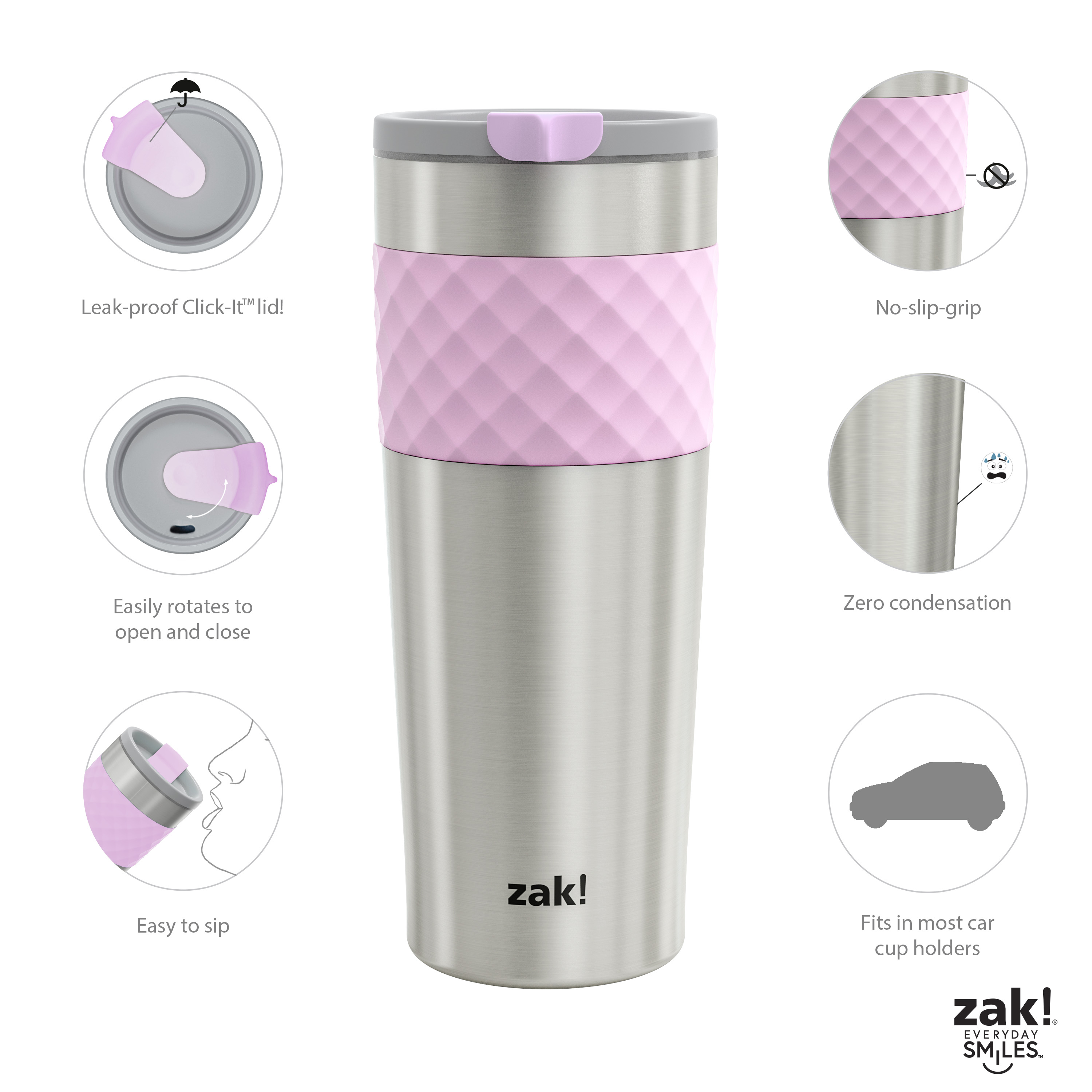 Aberdeen 24 ounce Stainless Steel Water Bottle, Lilac slideshow image 12