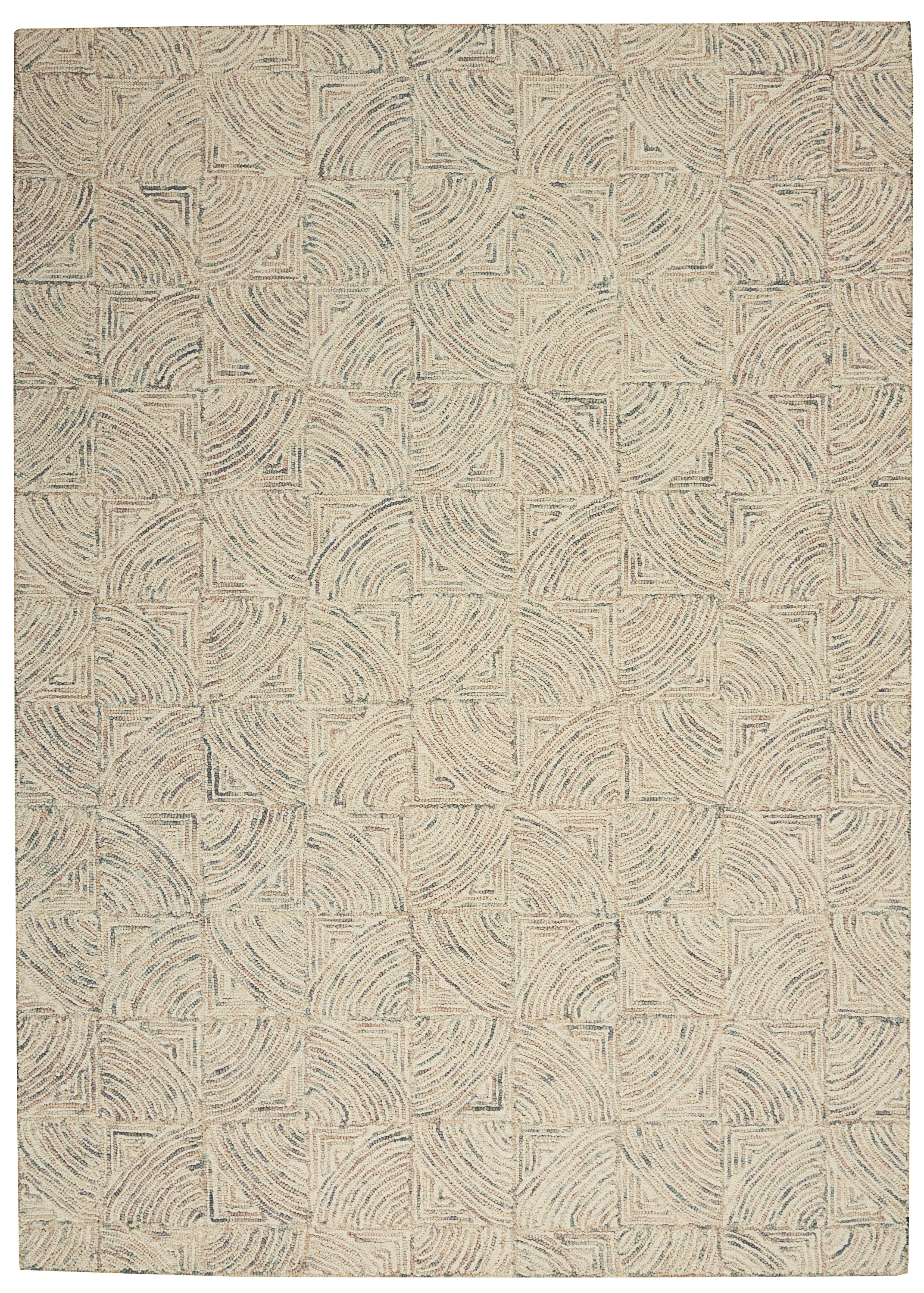 Nourison Interlock 3'9" x 5'9" Ivory Multicolor Modern Indoor Rug