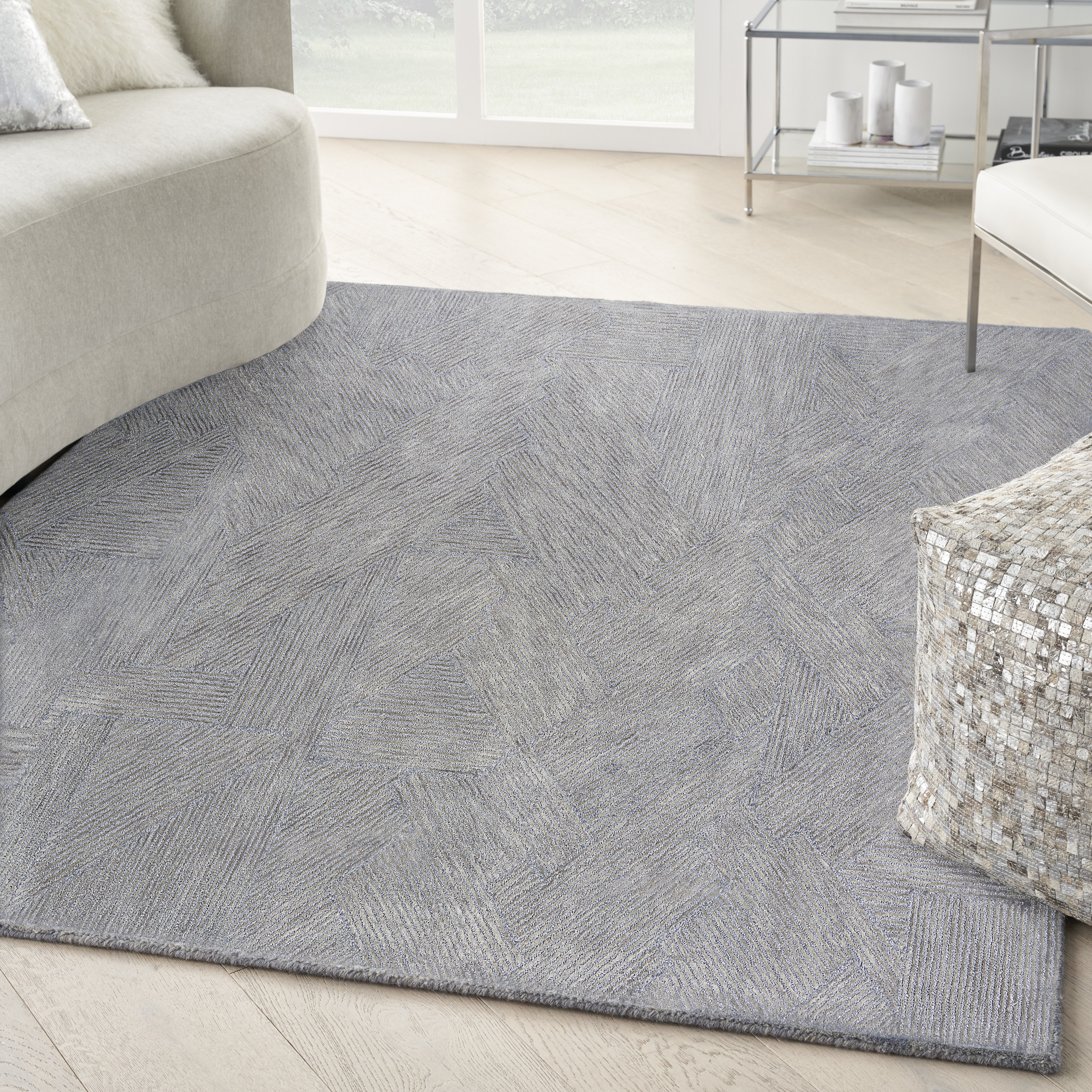 Michael Amini Ma30 Star 5'3" x 7'3" Slate Modern Indoor Rug