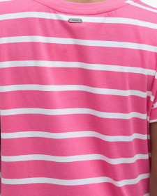 Otterburn Striped T-Shirt Dress Rose Pink/White