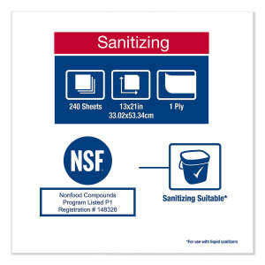 Tork, Self Dispensing 1/4 Fold, 1 ply, 13.00"x21.00", Synthetic, Food Service Wipers, Blue/White