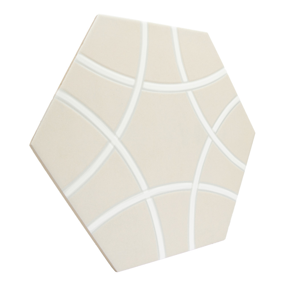 Sample – Bari Hex Sand Deco Porcelain Floor and Wall Tile