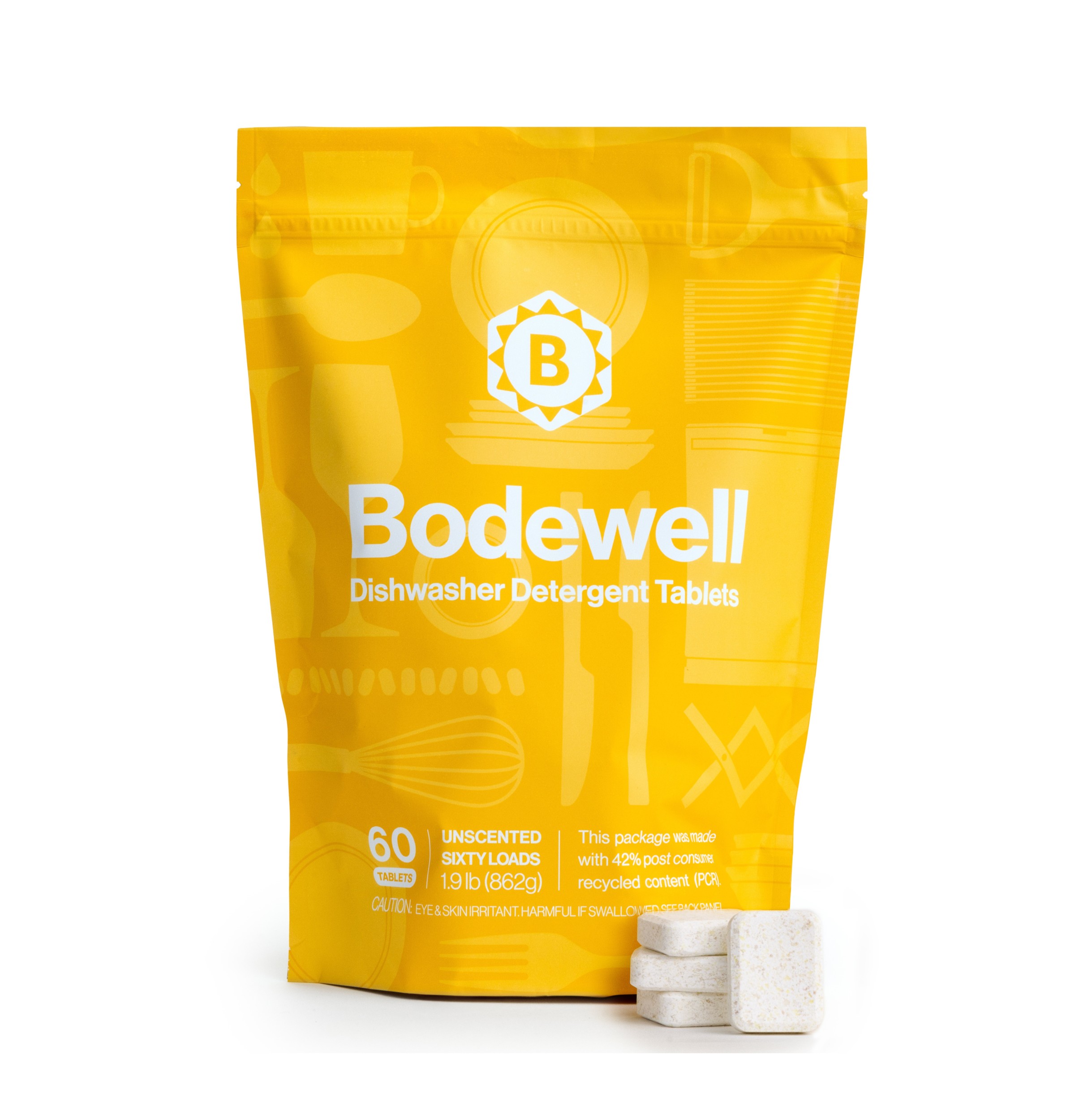 Bodewell Unscented Dishwasher Detergent Tablets, 60 Count &mdash; Model #: BCDD060PTNUA