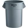 Rubbermaid Commercial, VENTED BRUTE, 55 gal, Resin, Gray, Round, Receptacle