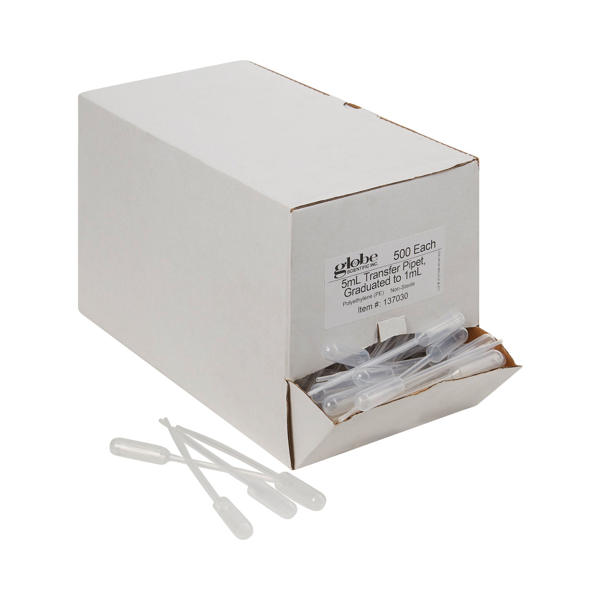 Globe Scientific Transfer Pipette, 5 mL, 3.4 mL Draw Volume