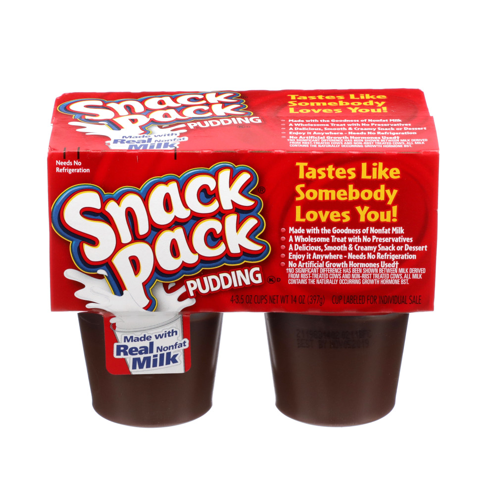 Snack Pack Chocolate FatFree Pudding, 4/3.5 oz Conagra Foodservice