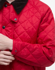 Oversized Transport Quilted Jacket Brick Red
