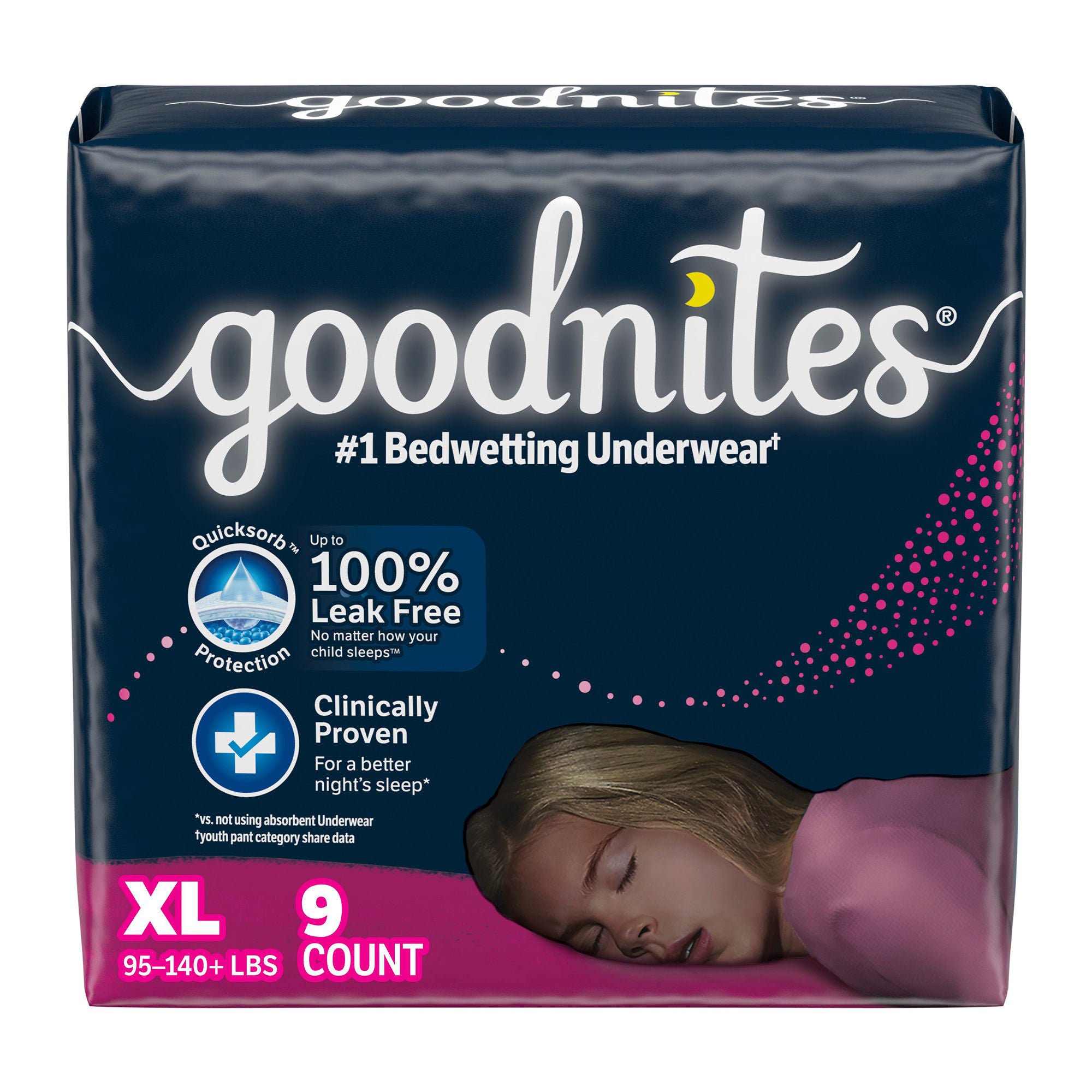 GoodNites® Bedwetting Underwear, Extra Large for Girls weighing 95 – 140 lbs.