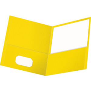 Twin Pocket Folders, Yellow, 25 Per Box
