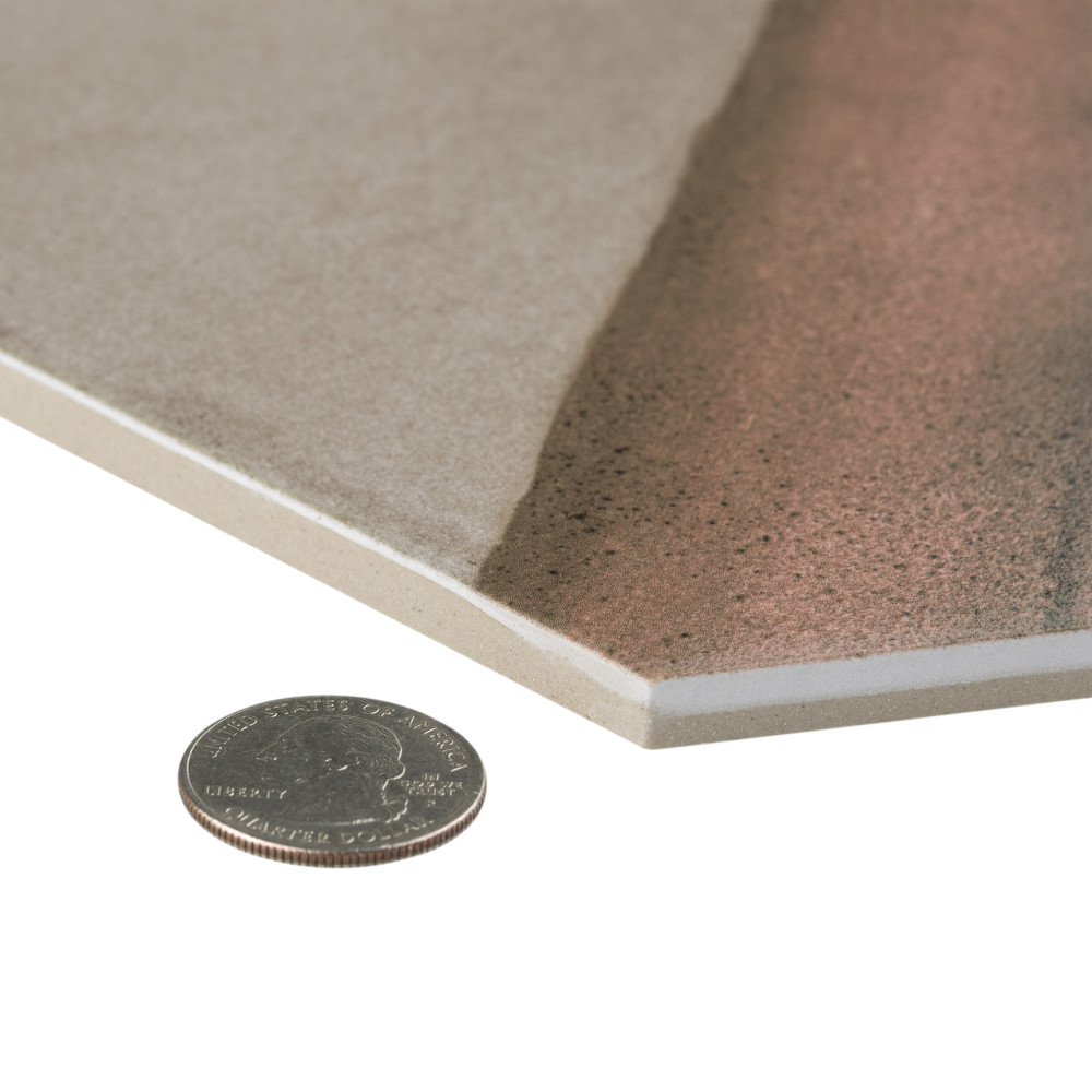 Matter Hex Canvas Taupe Red 7-7/8 in. x 9 in. Porcelain Floor and Wall Tile