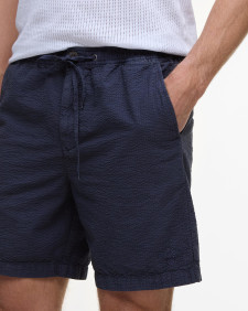 Seersucker Relaxed Shorts Classic Navy