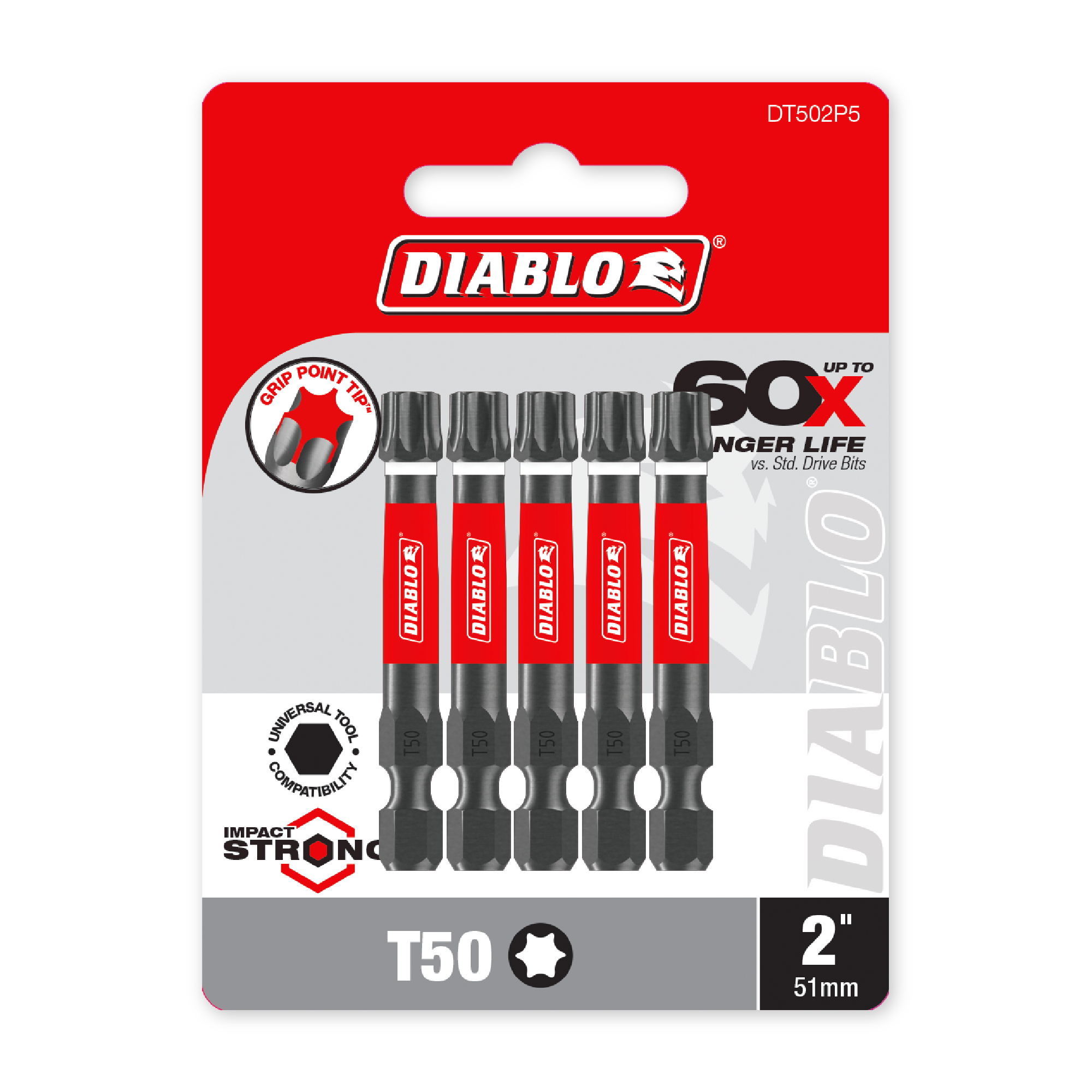 Diablo 2 in. Torx T50 Drive Bit in its retail packaging, ready for the job box or tool bag