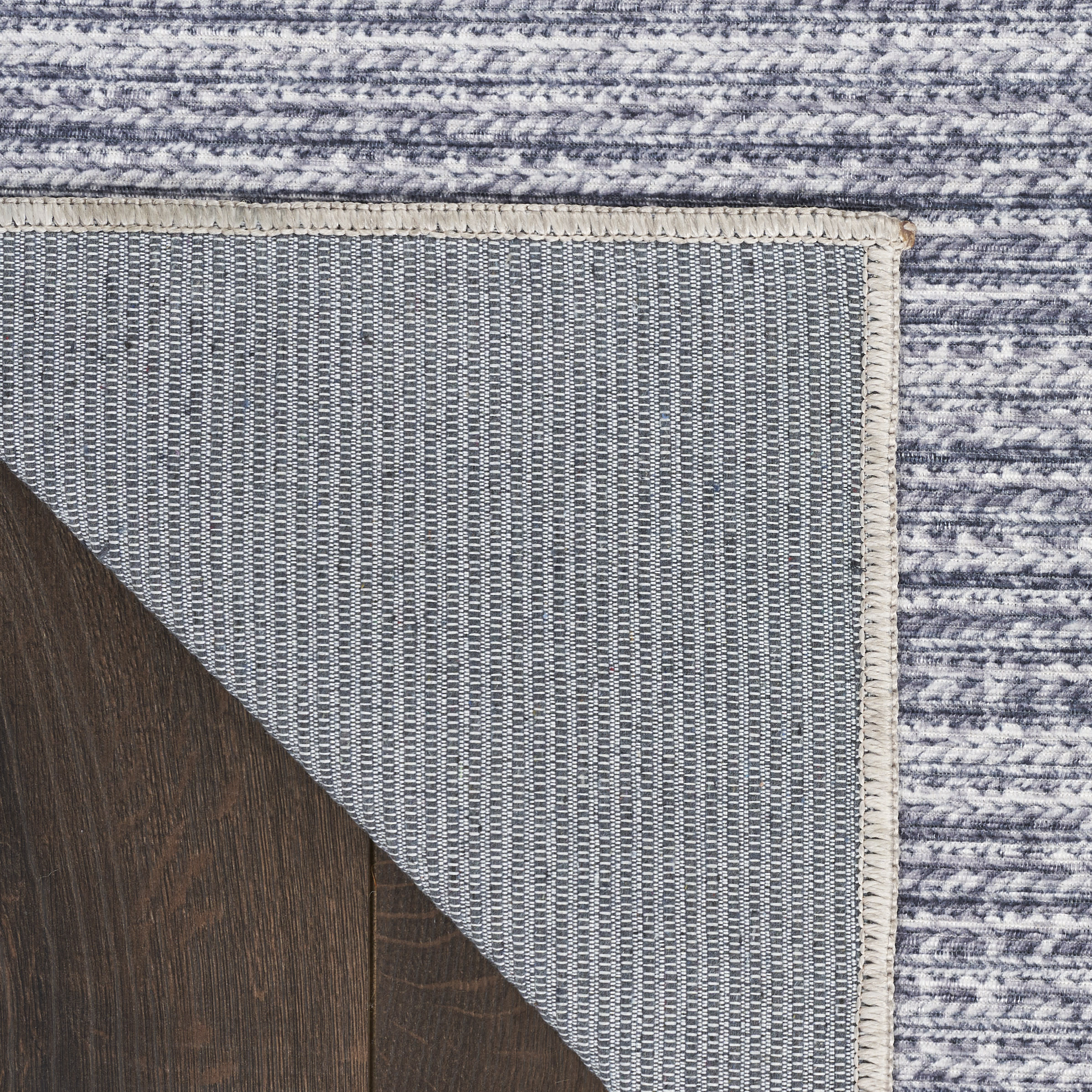 Nourison Nourison Washables 2'2" x 10' Grey Modern Indoor Rug