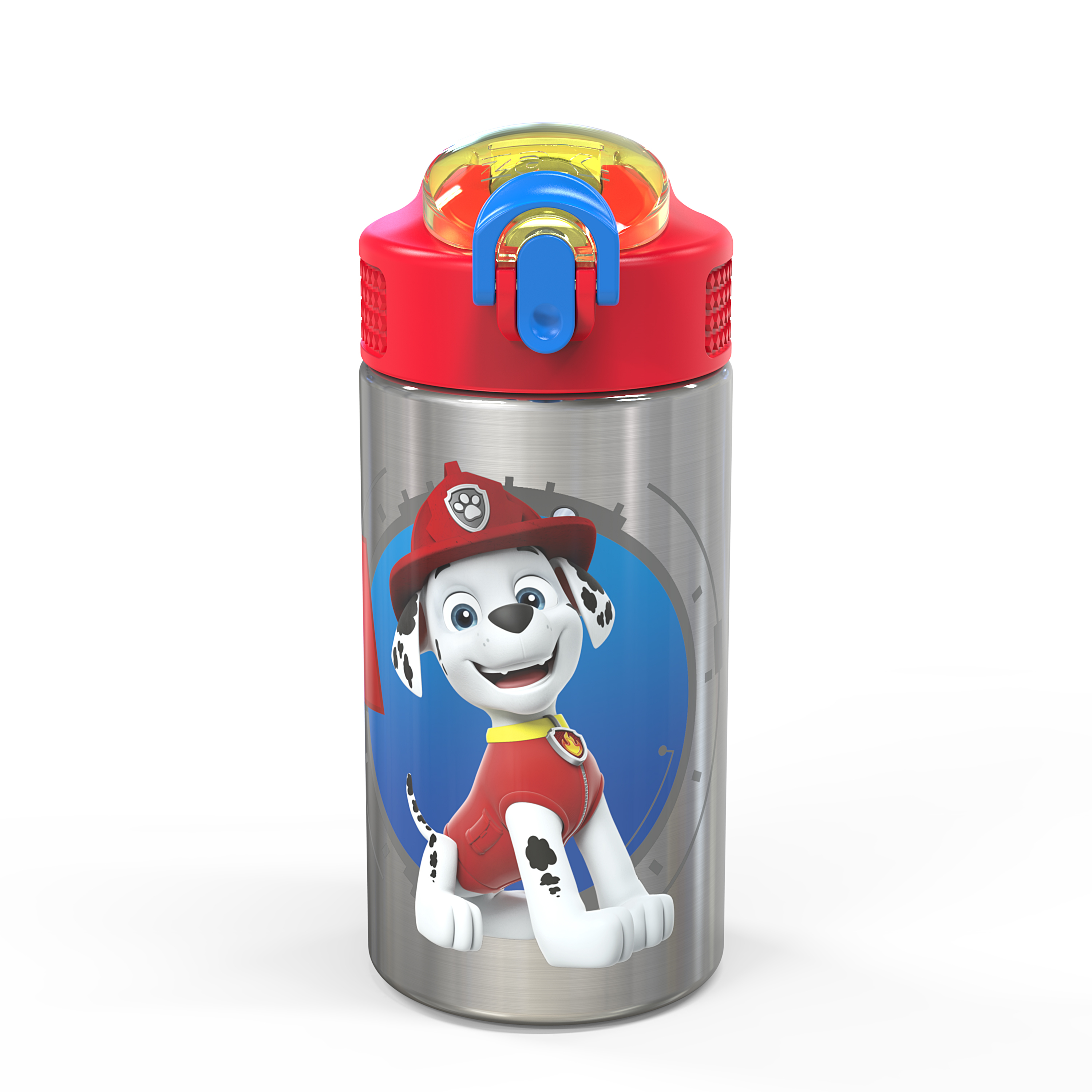 Paw Patrol 15.5 ounce Stainless Steel Water Bottle with Carrying Loop and Screw-on Lid, Marshall slideshow image 1