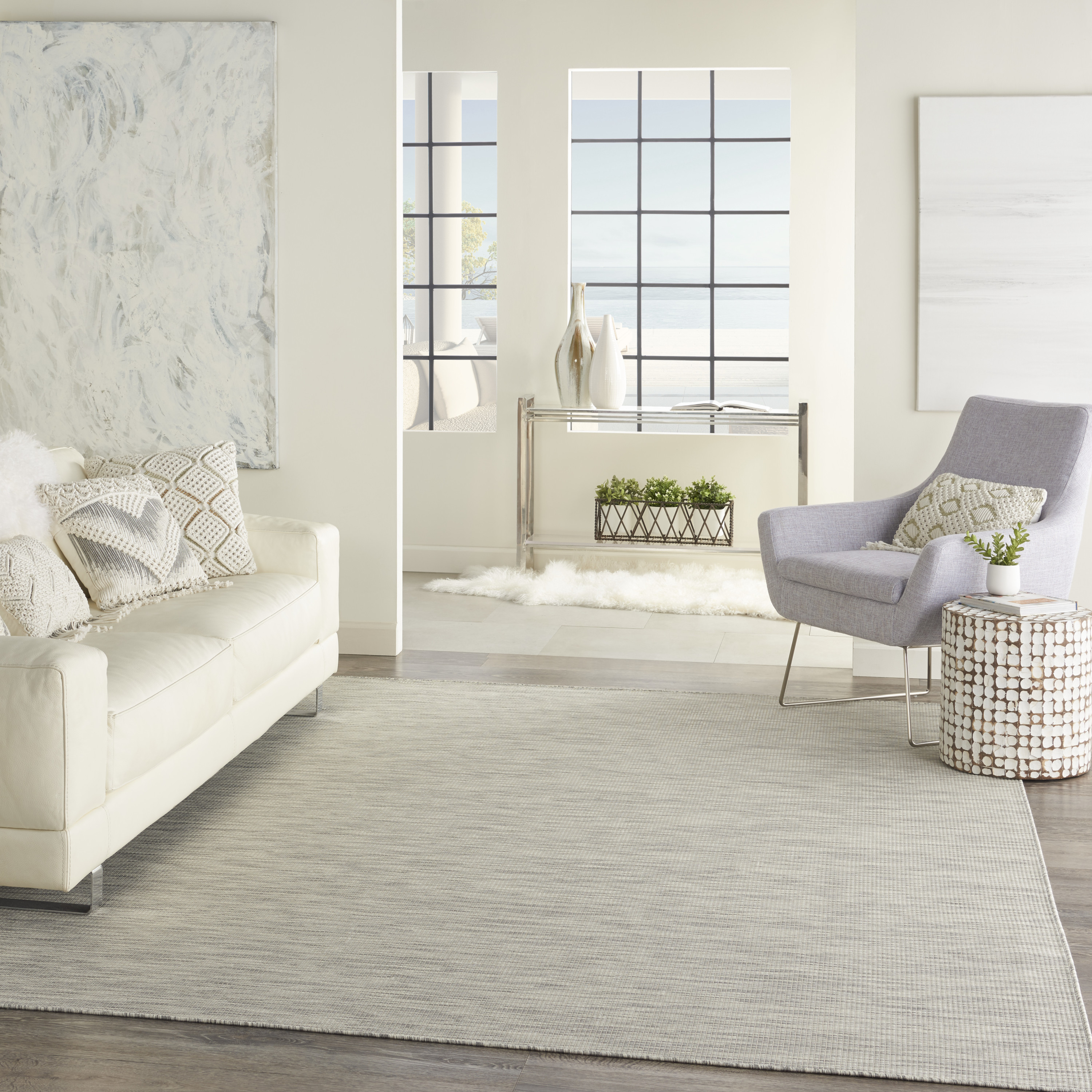 Nourison Positano 7' x 10' Light Grey Modern Rug