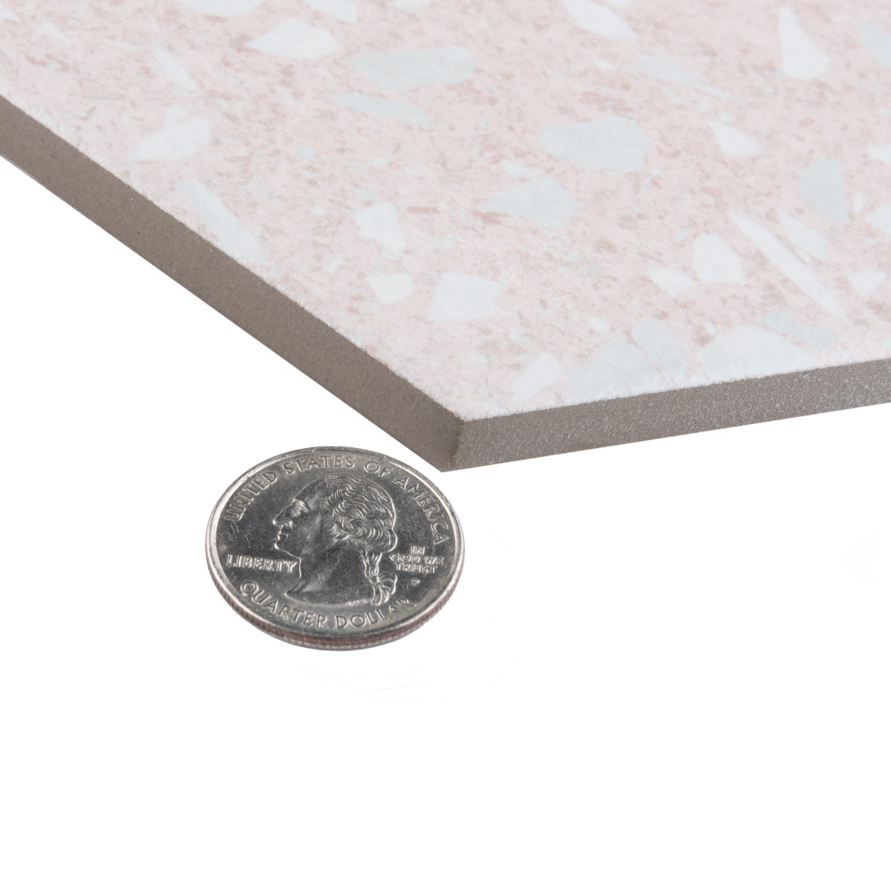 Venice Hex Pink 8-5/8 in. x 9-7/8 in. Porcelain Floor and Wall Tile