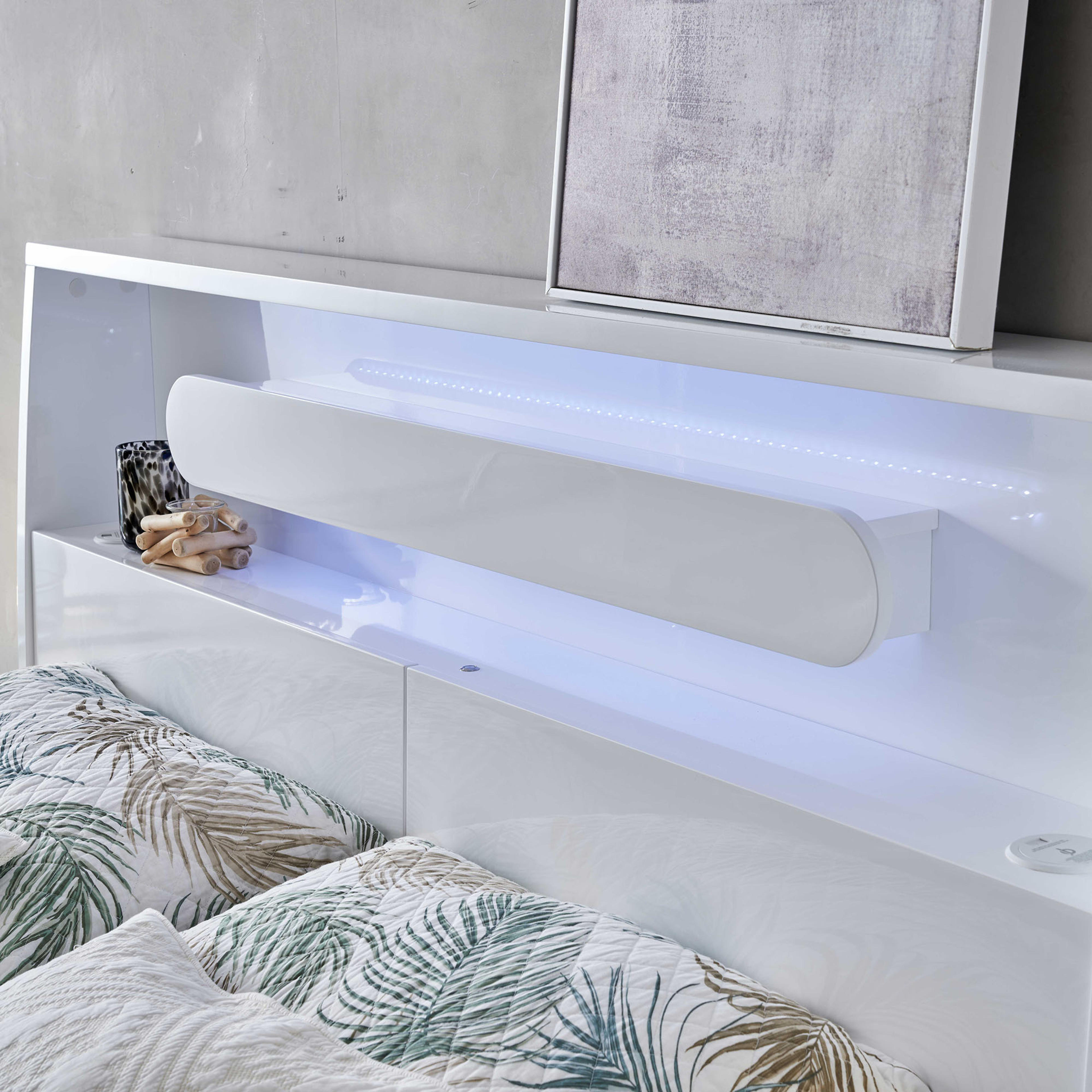 Detail image of the  Nova Bed Frame, 3 Drawer Base, Gloss White from Forty Winks