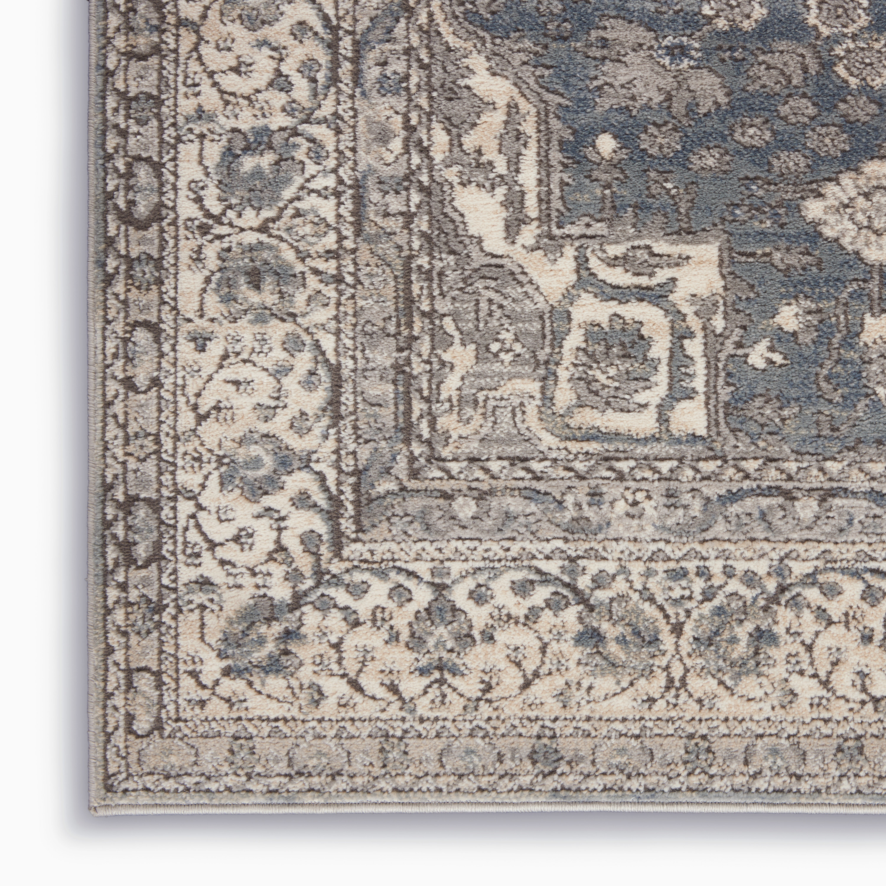 Nourison Quarry 6'7" x 9'6" Grey Ivory Vintage Indoor Rug