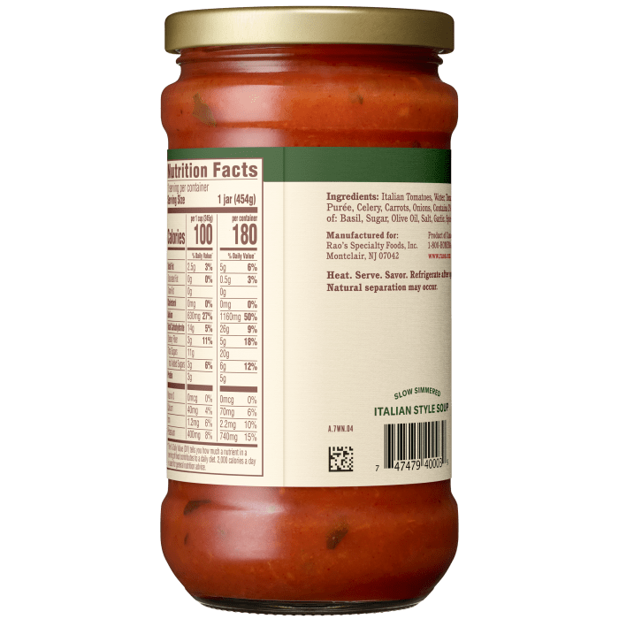 Tomato Basil Soup, 16 oz - Back Image