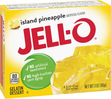 Jell-O Island Pineapple Gelatin Dessert, 3 oz Box