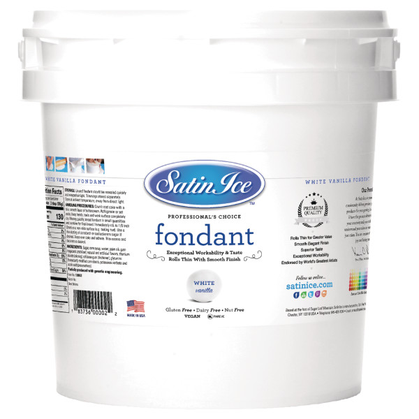 Satin Ice White/Vanilla 20 lb. - Red 3 Free Fondant