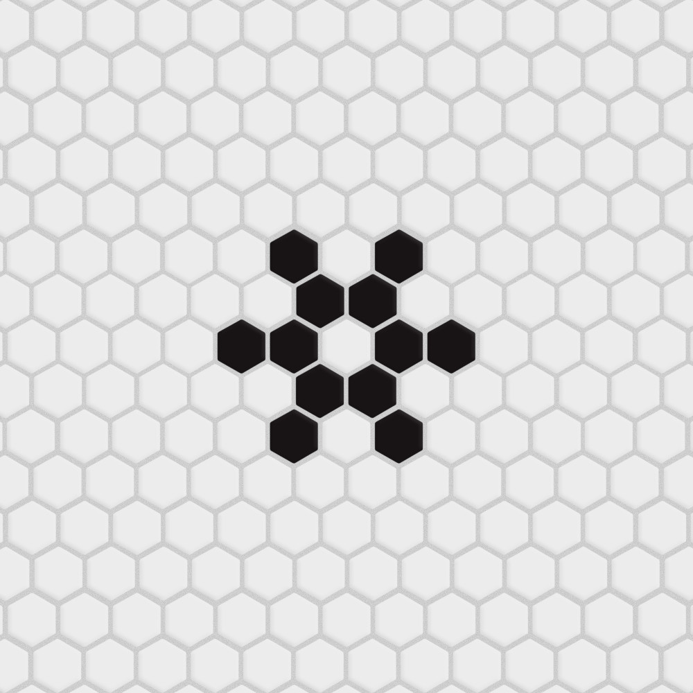 Metro 1″ Hex Matte White w/Snowflake 10-1/4 in. x 11-7/8 in. Porcelain Mosaic Tile