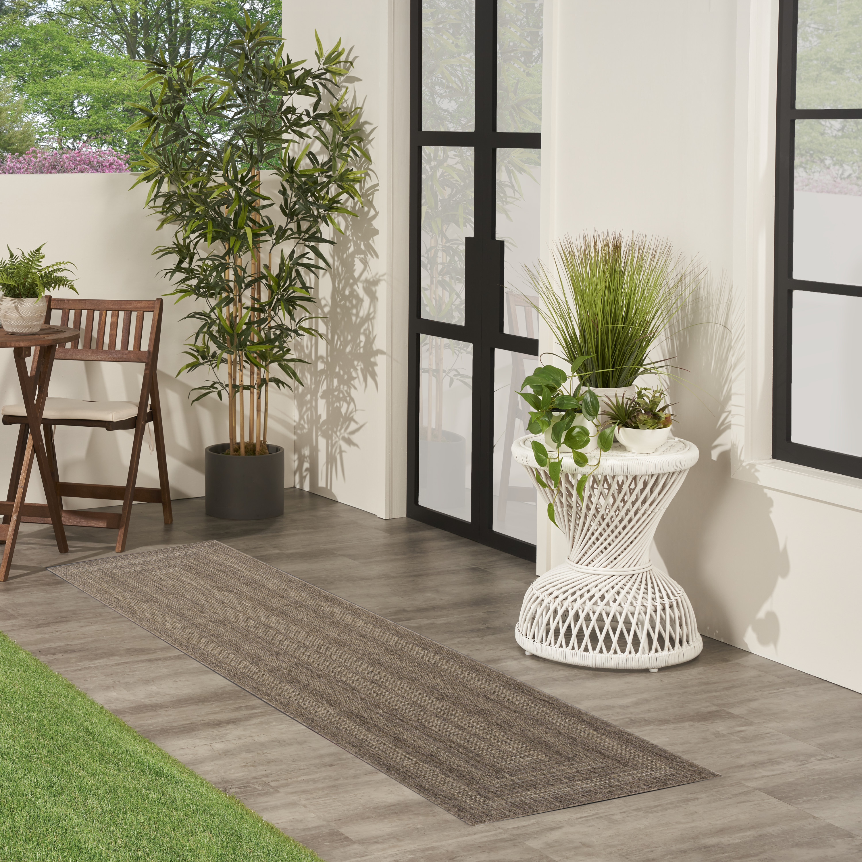 Nourison Tulum 2'2" x 8' Brown Outdoor Rug