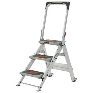 Safety Step Stepladder, Aluminum, 3-Step, 300 lbs. Capacity Rated