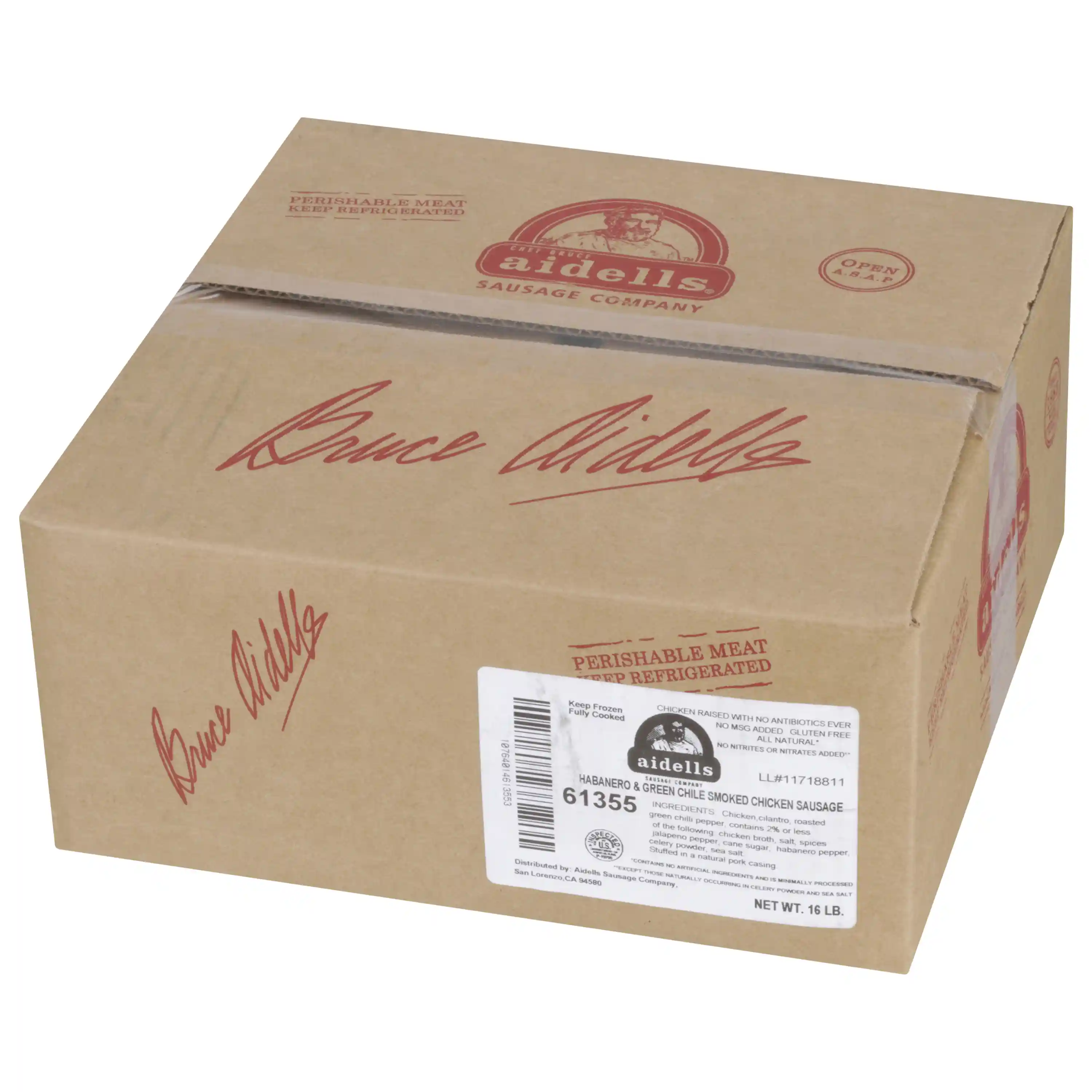 Aidells® Fully Cooked Smoked Habanero and Green Chile Chicken Sausage Links, 16 Lbs, Frozen_image_41