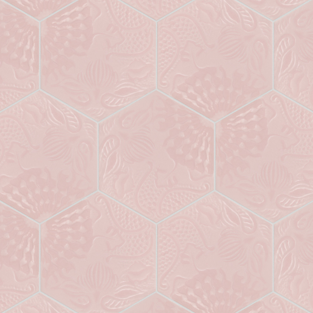 Gaudi Lux Hex Rose 8-5/8 in. x 9-7/8 in. Porcelain Floor and Wall Tile