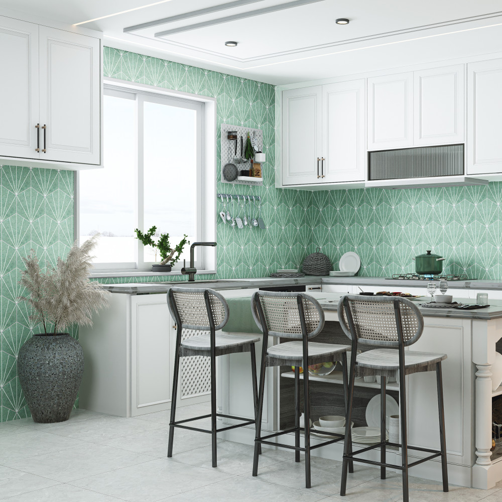 Aster Hex Verde 8-5/8 in. x 9-7/8 in. Porcelain Floor and Wall Tile