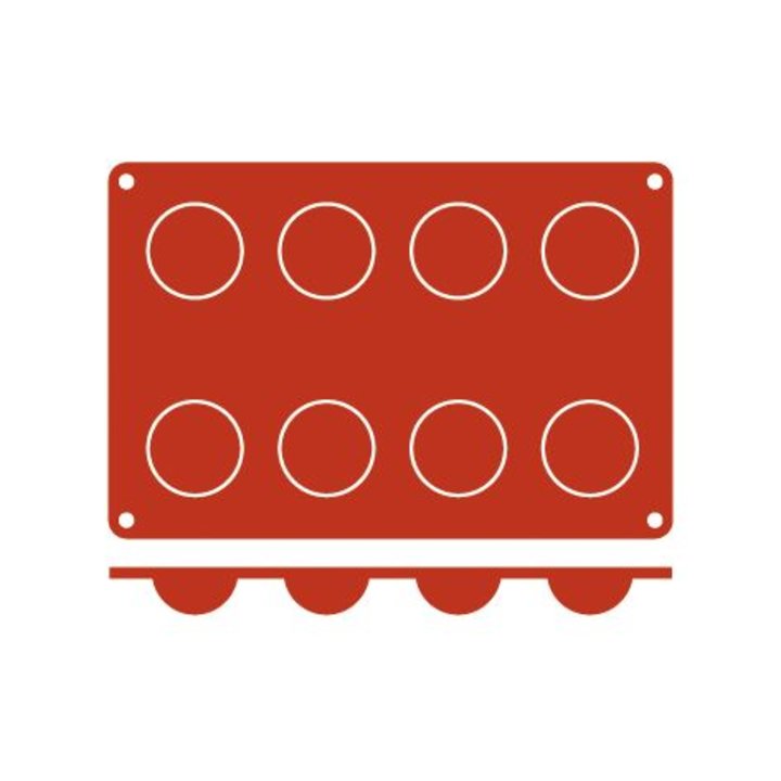 Moule en silicone GN 1/3 en forme de demi-boule de 6 cm