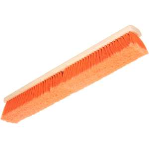 Carlisle, Flo-Pac, 24in, Flagged Bristle Hardwood Push Broom Head, Polypropylene Bristles, Orange