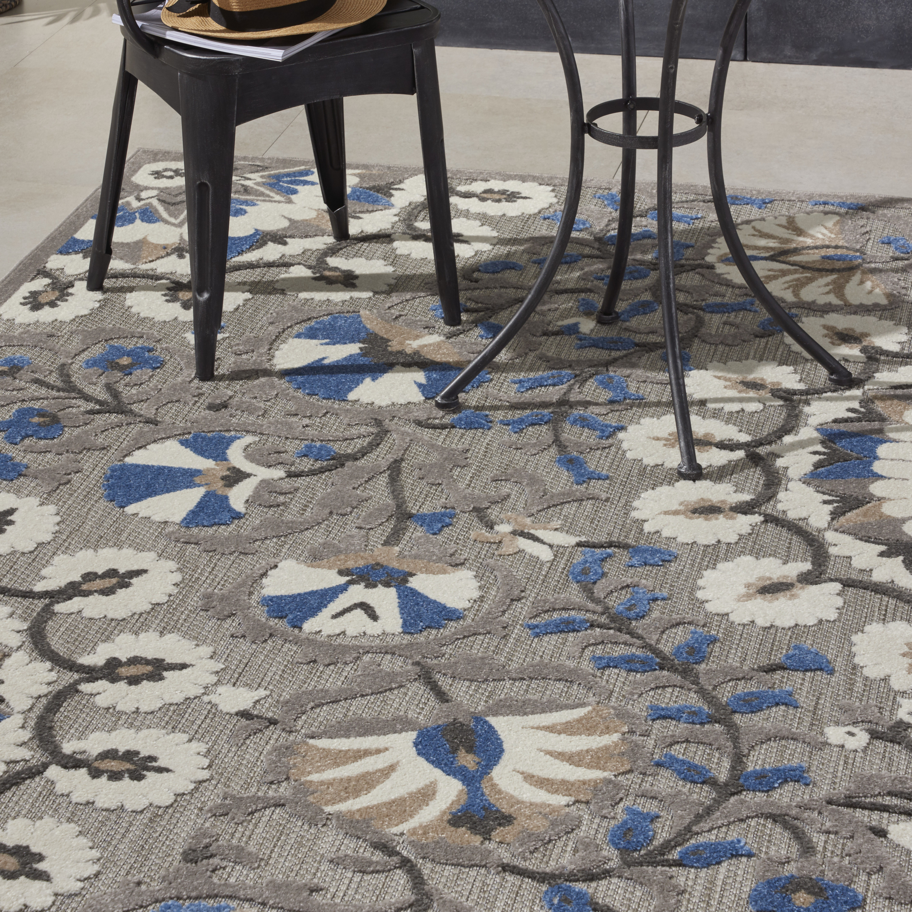 Nourison Aloha 3'6" x 5'6" Grey Multicolor Transitional Rug