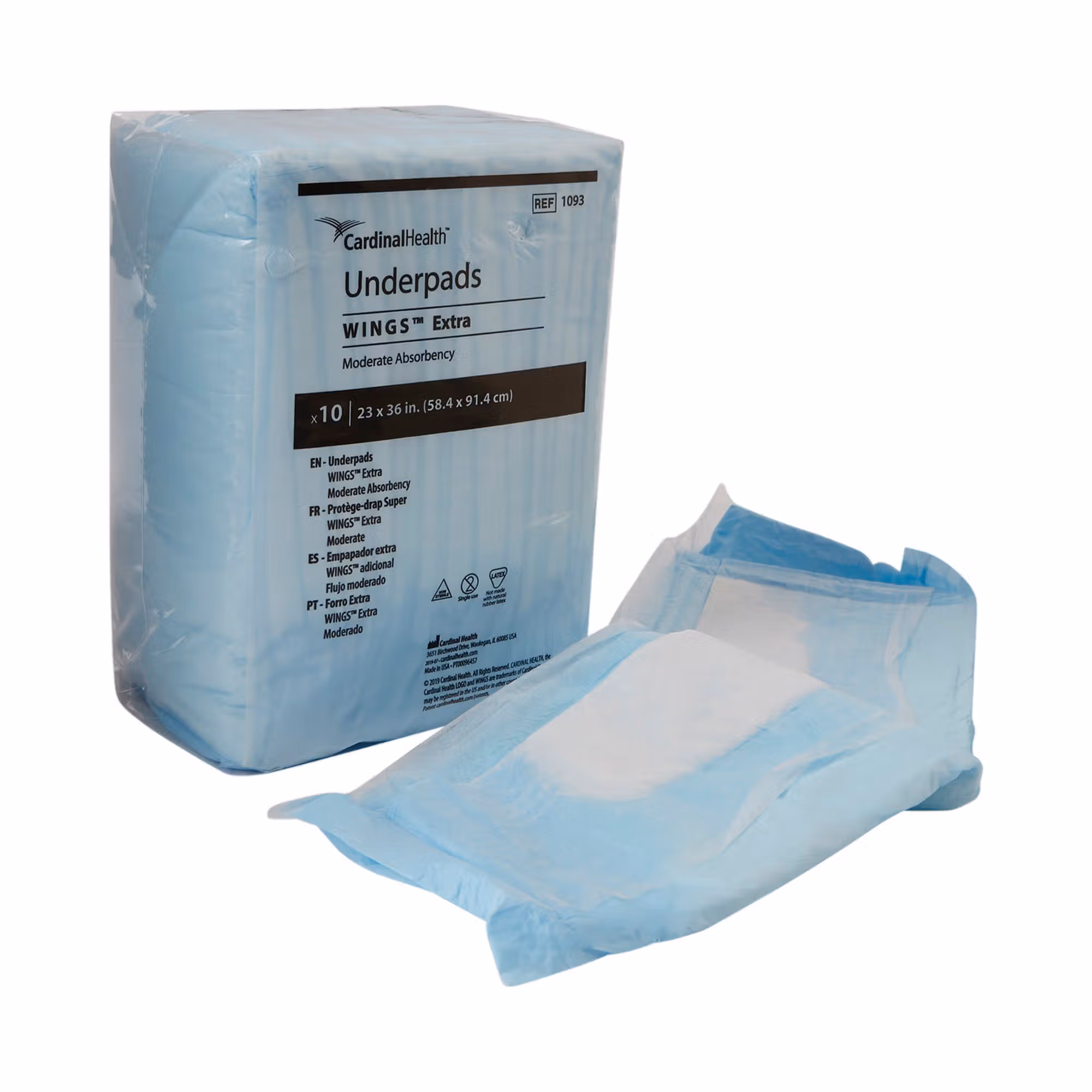 Simplicity Extra Underpad, Disposable, 23 x 36 Inch, Moderate Absorbency, Blue