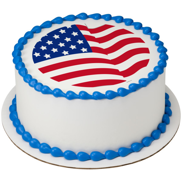 American Flag Round PhotoCake® Edible Image®