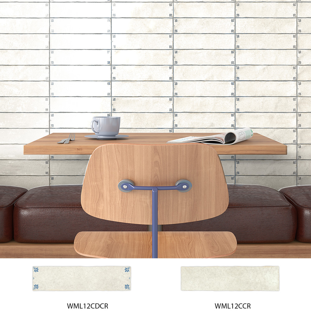 Crackle Cream 2-7/8 in. x 11-7/8 in. Ceramic Wall Tile