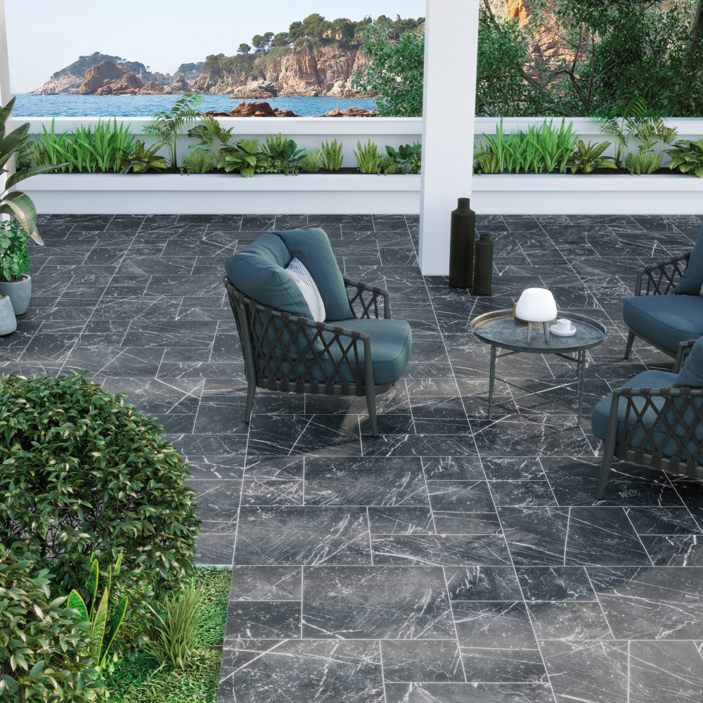 Timeless Marquina Natural Modular 39-3/8 in. x 39-3/8 in. Porcelain Floor and Wall Tile