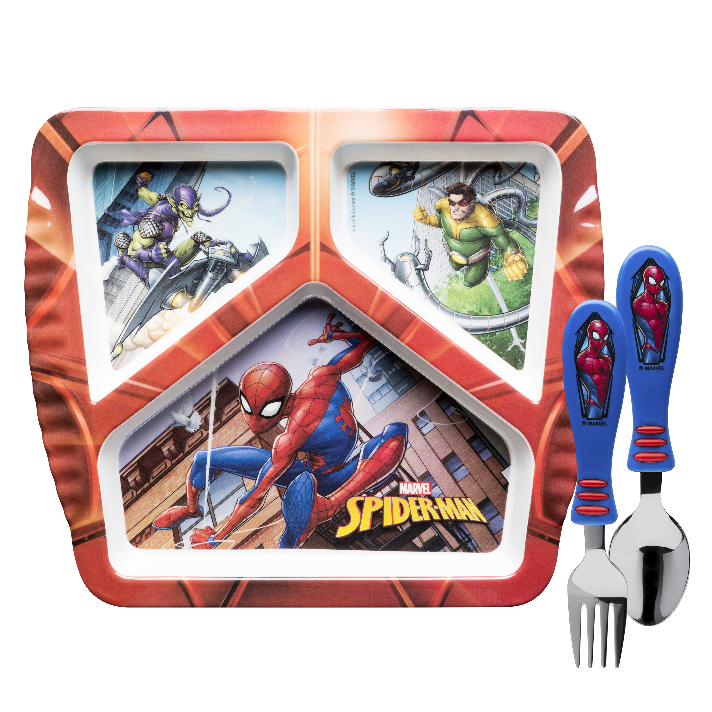 Marvel Comics Kids Dinnerware Set, Spider-Man, 3-piece set slideshow image 1 Marvel Comics Kids Dinnerware Set, Spider-Man, 3-piece set slideshow image 1