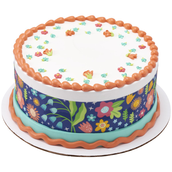 Spring Evening Florals PhotoCake® Edible Image® Strips