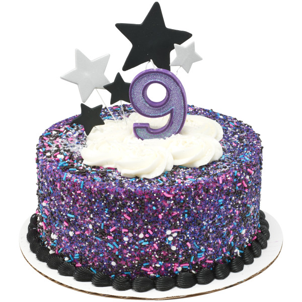 9 Glitter Numeral Candles