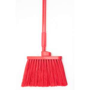 Carlisle, Sparta, 12in, Color Coded Duo-Sweep Unflagged Angle Broom, Polyester Bristles, Red