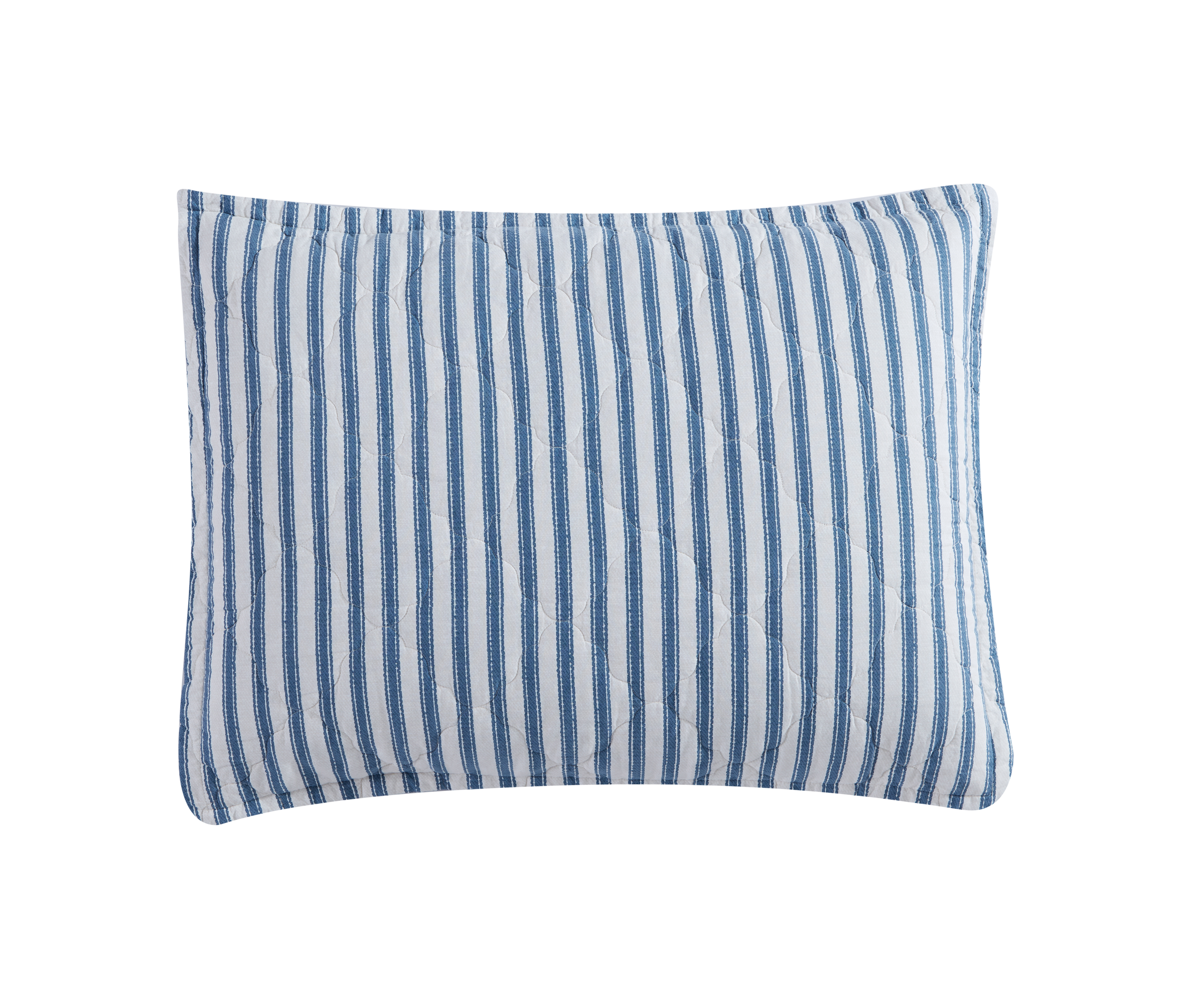 Stone Cottage Willow Way Ticking Stripe Cotton Blue 3 Piece Quilt Set-Full/Queen - Picture 16 of 17