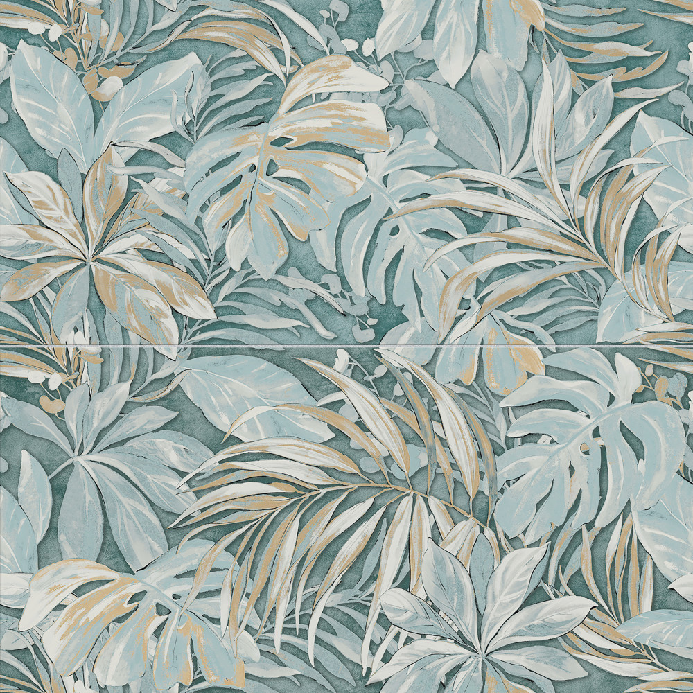 Parete Tropici Blue 23-1/2 in. x 47 in. Porcelain Floor and Wall Tile